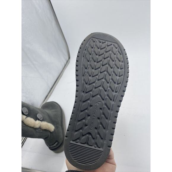 Koolaburra By Ugg Gray Suede Short Faux Fur Button Boots Women's sz 5 - Picture 13 of 13